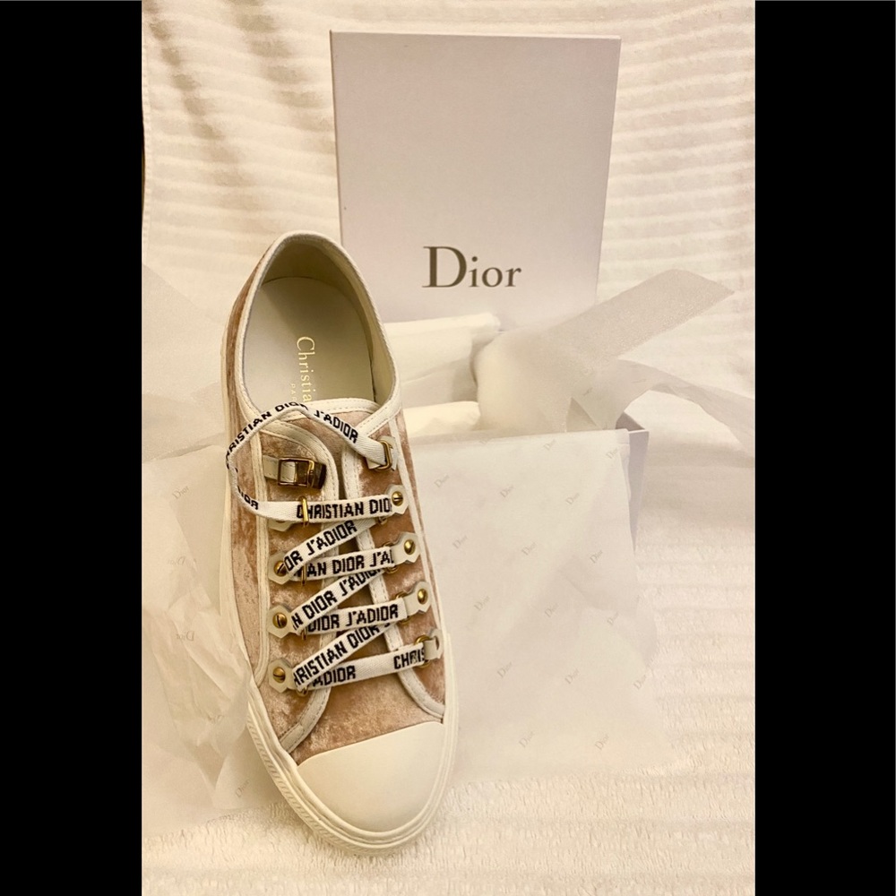 Dior Pink Velvet Sneakers